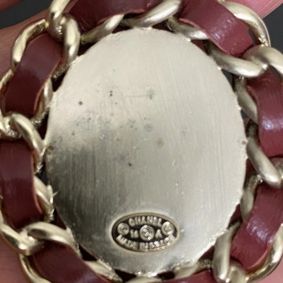 CHANEL double Strand Necklace Rope Style red Leather Long Necklace Approx 30” - Picture 5 of 9